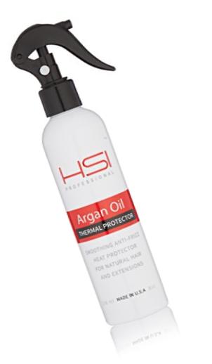 HSI PROFESSIONAL Thermal Protector 450 with Argan oil for Flat Iron, infused with vitamins a, b, c, & d, sulfate free, Made in USA, 8oz, (Packaging May Vary)