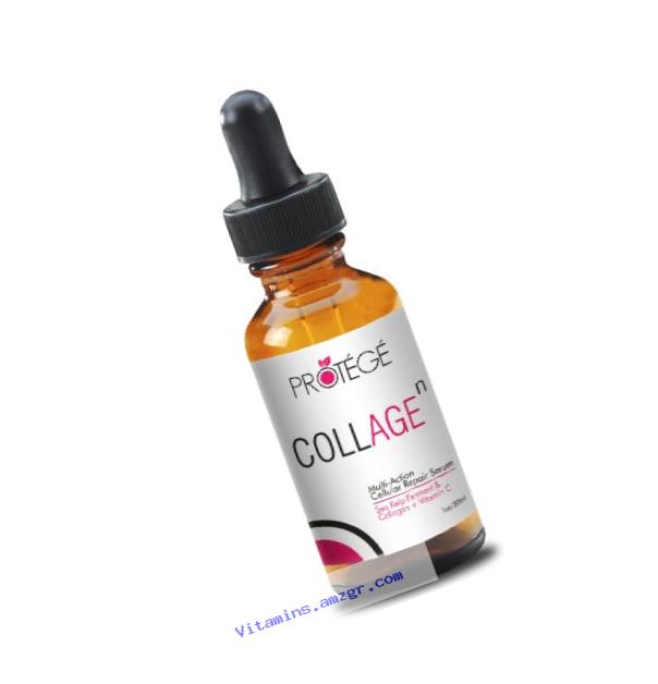 Anti Aging Collagen Serum - COLLAGE - Best Mask for Wrinkle Treatment - Diminishes Fine Lines and Brightens Skin - with Vitamin C, Sea Kelp and Hyaluronic Acid - for Women and Men (1oz)