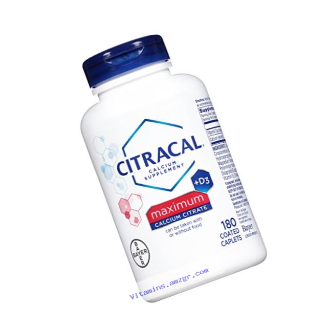 Citracal Maximum Caplets with Vitamin D3, 180-Count Bottle (Packaging May Vary)