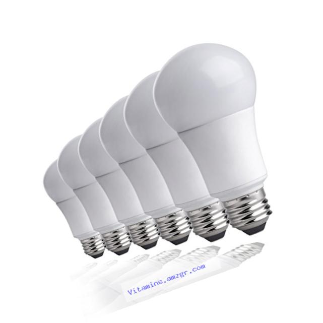 TCP 9W LED Light Bulbs, A19 - E26, Medium Screw Base, Non-Dimmable, ENERGY STAR Certified, Soft White (2700K) (Pack 6)