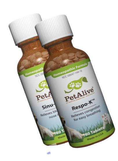 Pet Alive Respiratory ComboPack for Pets - Sinu-Rite & Respo-K for Pets