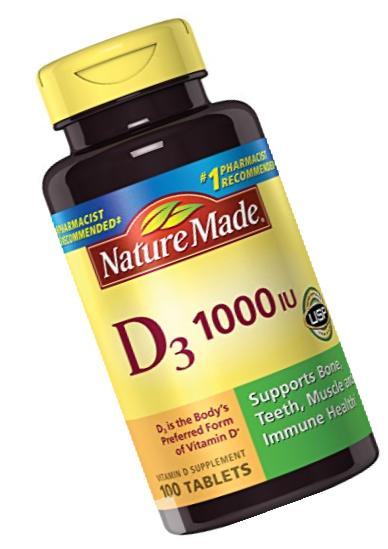 Nature Made Vitamin D 3, 1000IU, 100 Tablets (Pack of 3)