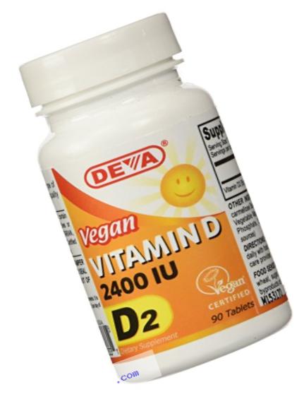 Deva Vegan Vitamins Vegan Vitamin D 2400 IU, D2, 90-Count