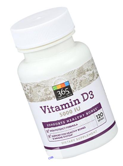 365 Everyday Value, Vitamin D3 5000 IU, 120 ct