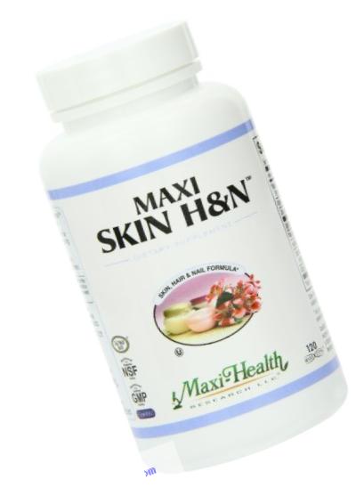 Maxi Health Skin H&N - Skin + Hair + Nail Formula - with Vitamin A & Biotin - 120 Capsules - Kosher