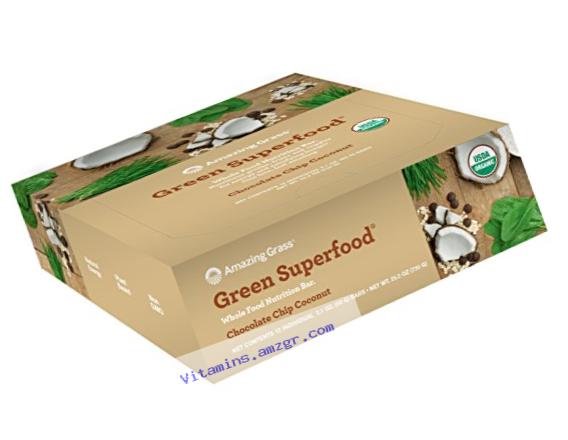 Amazing Grass Green Superfood Whole Food Nutrition Bar - Chocolate Chip Coconut
12 - 2.1 OZ. (60 G) BARS