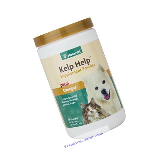 NaturVet Kelp Help Plus Omegas for Dogs and Cats, 1 lb Powder, Made in USA