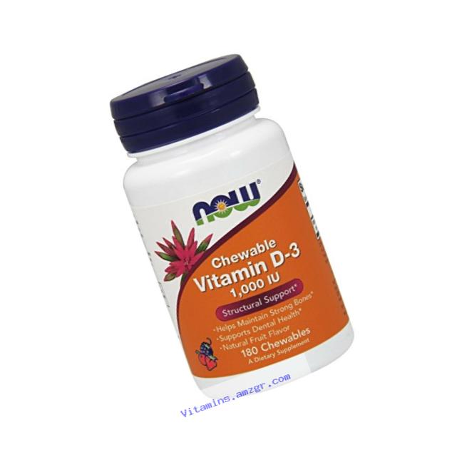NOW Vitamin D-3 1,000 IU,180 Chewables