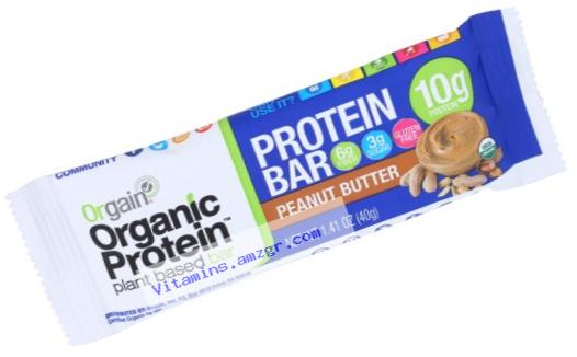 Orgain Organic Protein Bar, Peanut Butter, 12 Count