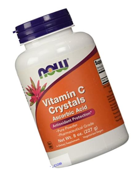 NOW Vitamin C Crystals Ascorbic Acid 100% Pure Powder, 8 Ounces