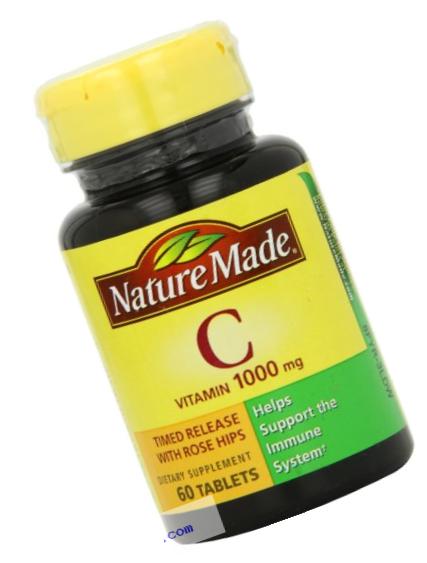 Nature Made Vitamin C 1000mg Timed Release with Rose Hips , 60 Tablets