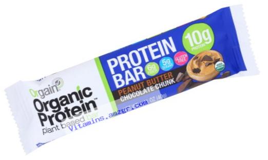 Orgain Organic Protein Bar, Peanut Butter Chocolate Chunk, 12 Count