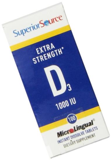 Superior Source Extra Strength Vitamin D3 1,000 IU Tablet, 100 Count