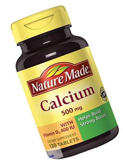 Nature Made Calcium 500 Mg and Vitamin D Tablets, Tablets, 130-Count