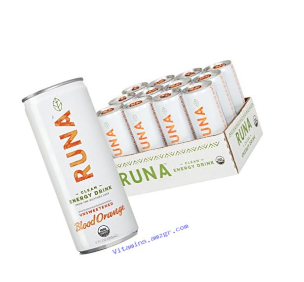 RUNA Organic Clean Energy Drink from the Guayusa Leaf, Blood Orange, 12 Fluid Ounce (Pack of 12)