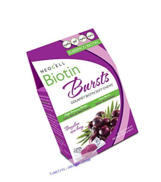 Neocell Laboratories Biotin Bursts Chewable Acai Berry, High Potency, 30 Soft Chews