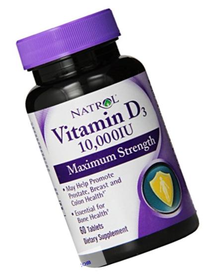 Natrol Vitamin D3 10,000 IU Tablets, 60 Count