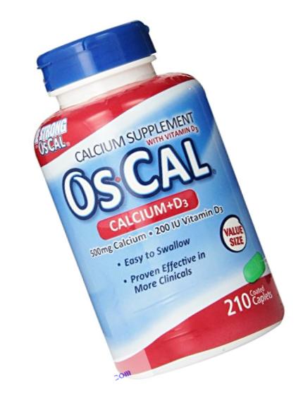 OsCal 500 mg Calcium + 200 IU Vitamin D3 Caplets Calcium Supplement, 210 count