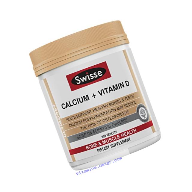 Swisse Ultiboost Calcium Plus Vitamin D Tablets, 250 Count