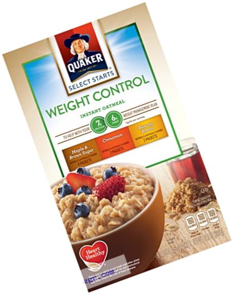 Quaker Instant Oatmeal Weight Control, Variety Pack, Breakfast Cereal, 8 Packets Per Box ,12.6 Ounce (Pack of 4)