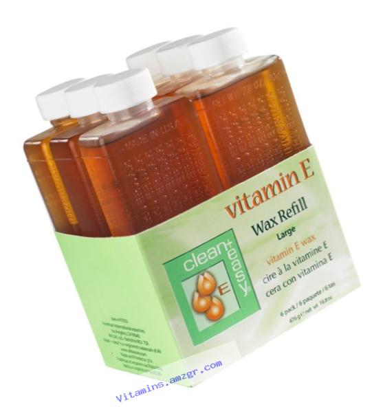 Clean & Easy Wax Refill 6-pack Large Vitamin E, Net Wt. 16.8 oz