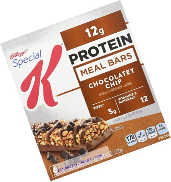 Special K Protein Meal Bar, Chocolatey Chip, 6 - 1.59 oz  Count Bars,  (Pack of 4)